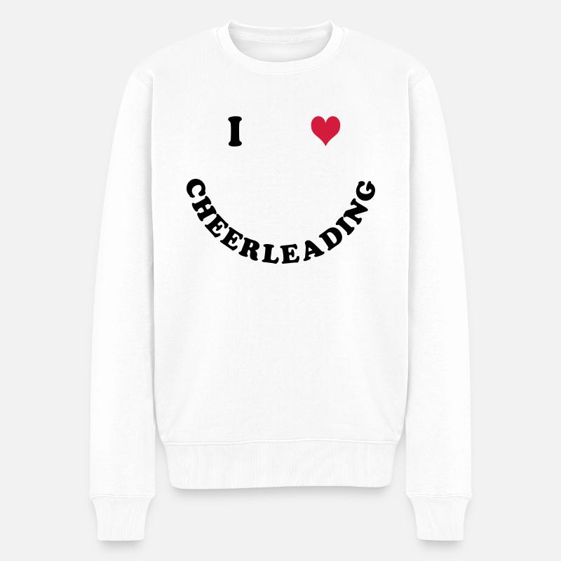 I love Cheerleading - Männer Premium Bio Pullover - Weiß