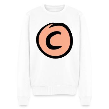 Copyright Zeichen. © Copy Symbol. Handgezeichnet. - Männer Premium Bio Pullover - Weiß - Vorne - Thijin (182cm)