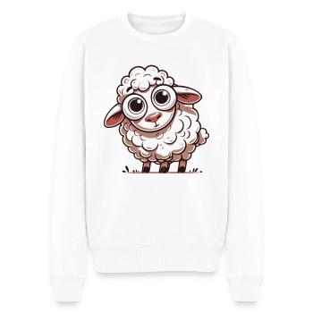 Schaf - Männer Premium Bio Pullover - Weiß - Vorne - Thijin (182cm)