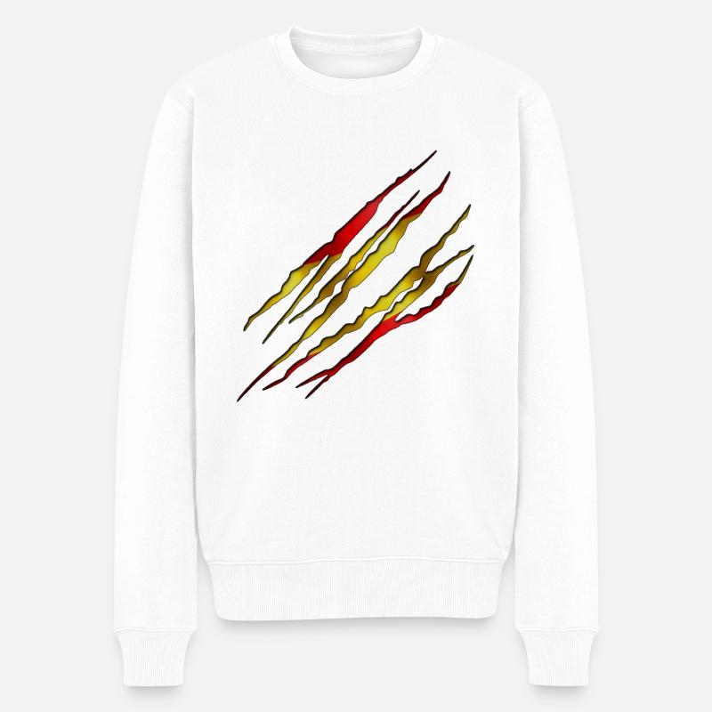 Espagne 001 tailladé formes rondes - Pull Premium bio Homme - blanc