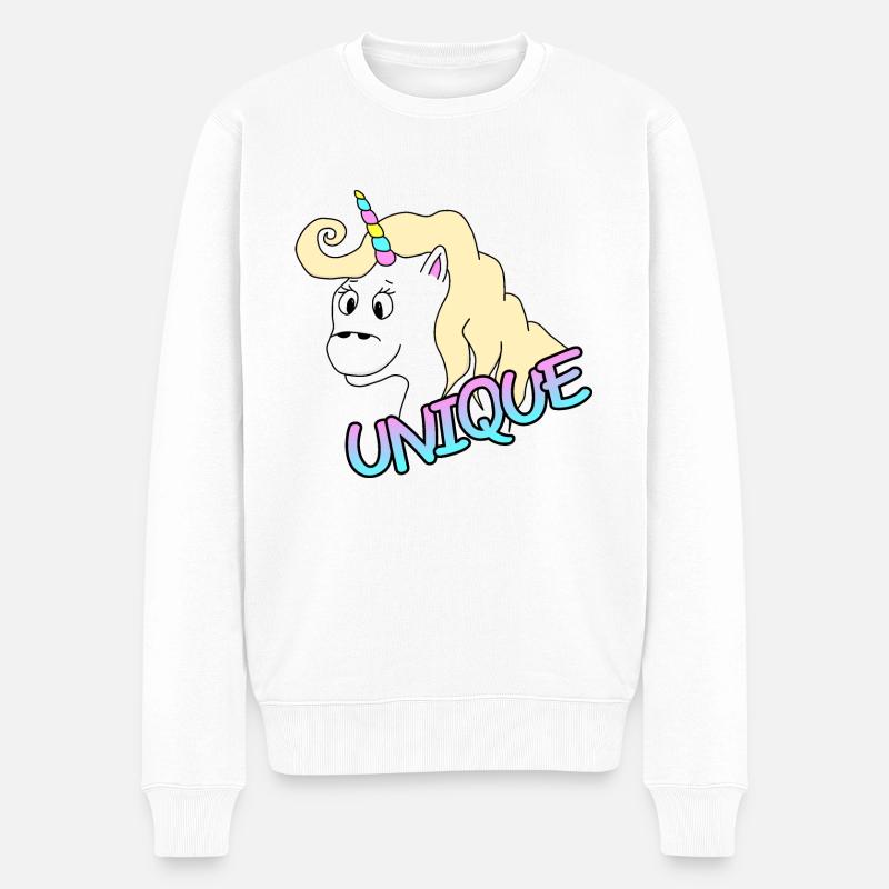Licorne unique - Pull Premium bio Homme - blanc