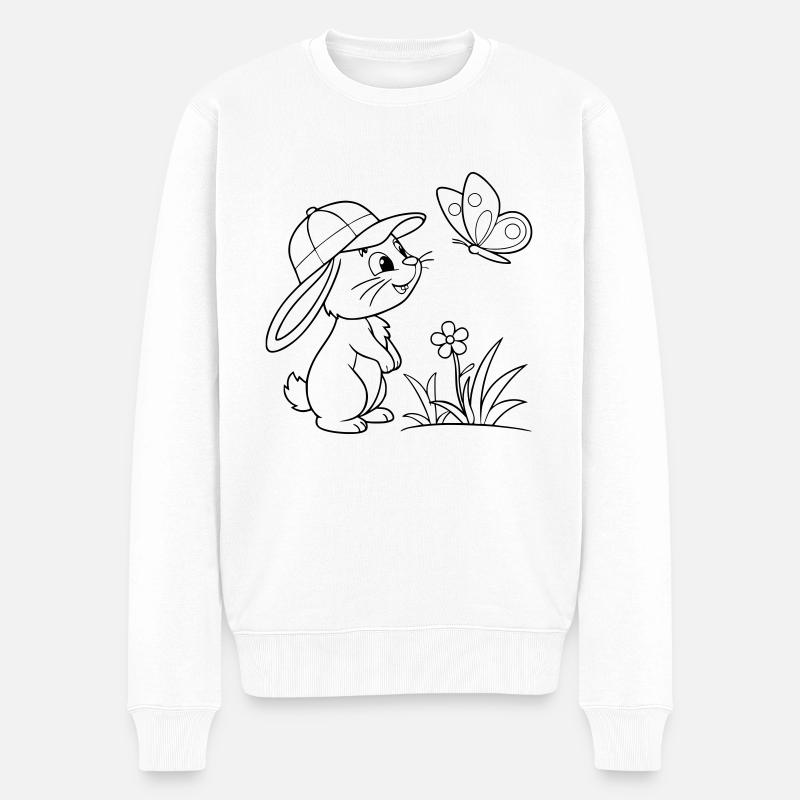 Bunny bunny with cap - Men's Premium Organic Jumper - white