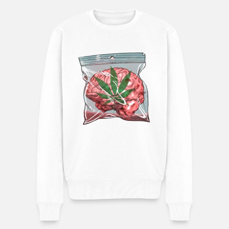 Gehirn - Männer Premium Bio Pullover - Weiß