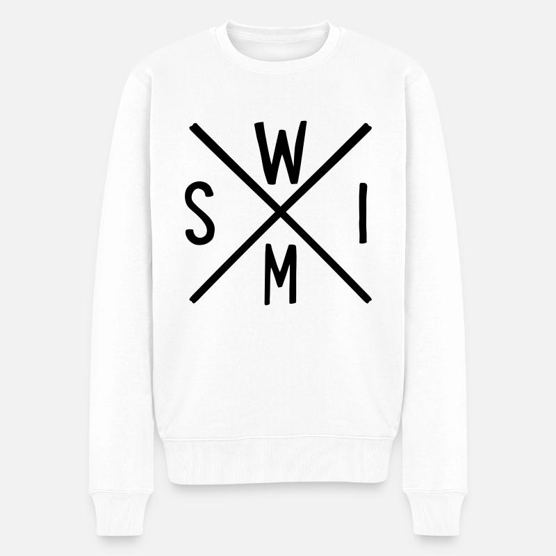 swimhipsterkreuz - Männer Premium Bio Pullover - Weiß