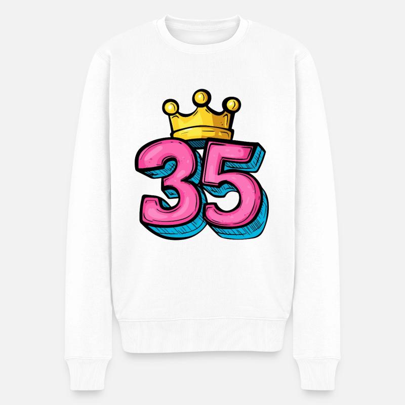 Couronne à 35 chiffres - Pull Premium bio Homme - blanc