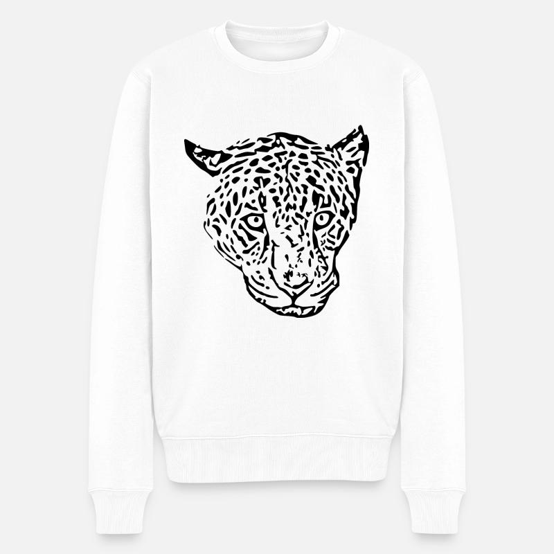 Noir léopard - Pull Premium bio Homme - blanc