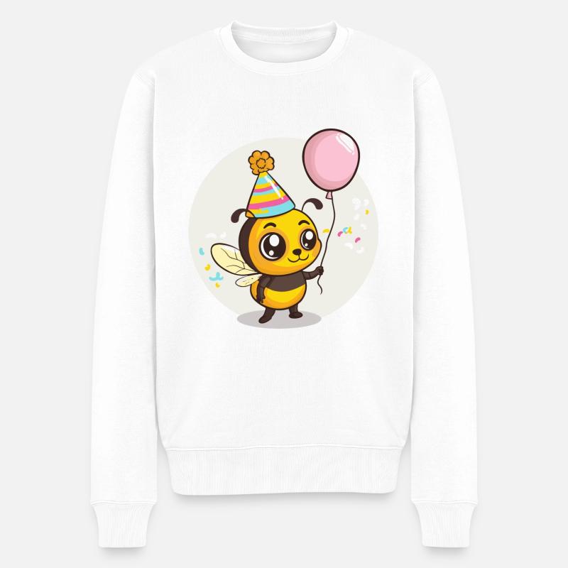 Bande dessinée d’anniversaire d’abeille - Pull Premium bio Homme - blanc
