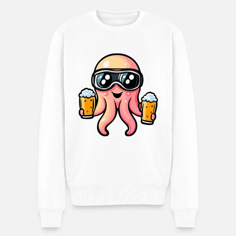 Bière de ski Jellyfish - Pull Premium bio Homme - blanc