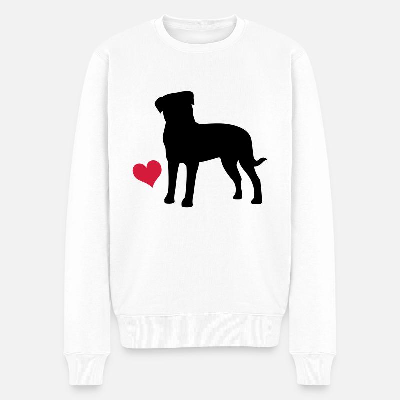 Rottweiler - Männer Premium Bio Pullover - Weiß