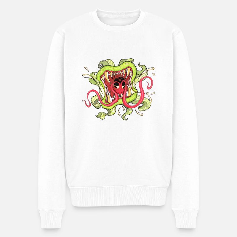 Plante Carnivore Tattoo - Pull Premium bio Homme - blanc
