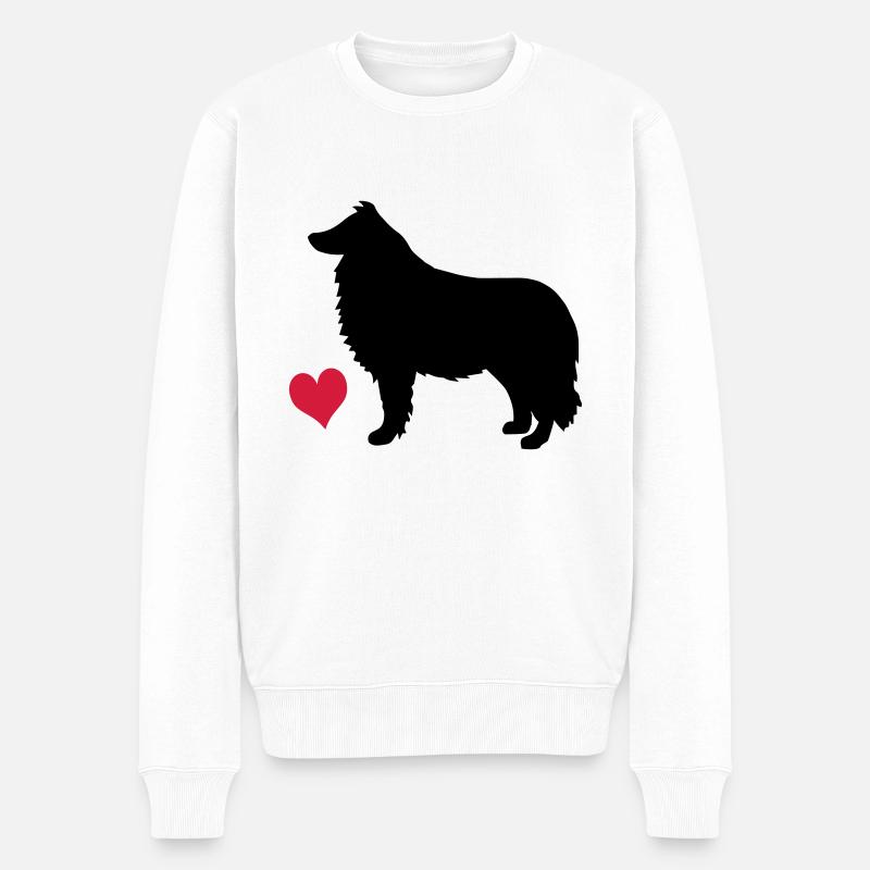 Hund - Männer Premium Bio Pullover - Weiß