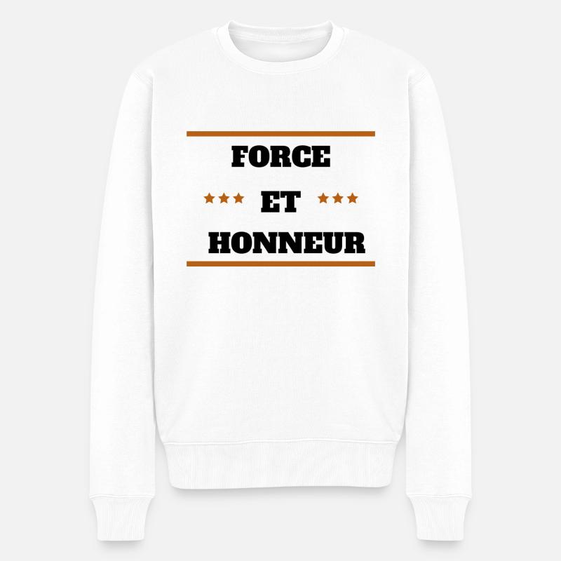 FORCE ET HONNEUR - Pull Premium bio Homme - blanc