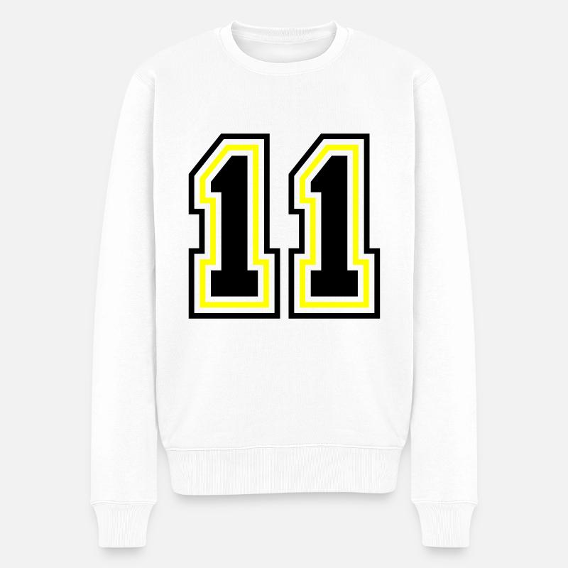11 Zahl symbol - Männer Premium Bio Pullover - Weiß
