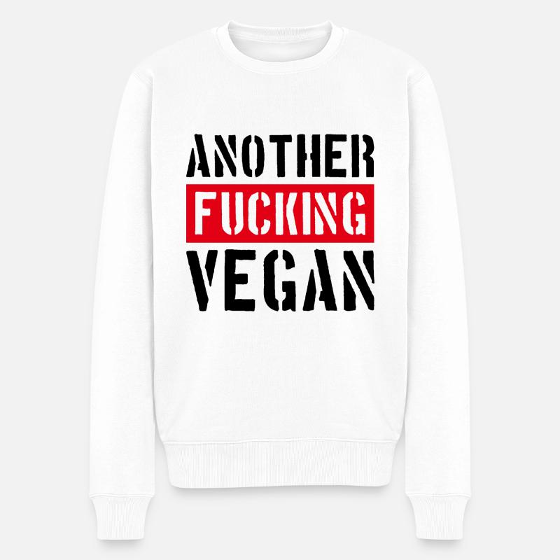ANOTHER FUCKING VEGAN VEGANER - Männer Premium Bio Pullover - Weiß