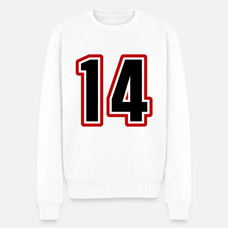 14 Zahl symbol - Männer Premium Bio Pullover - Weiß
