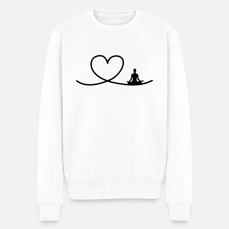 I love Yoga - Pull Premium bio Homme - blanc