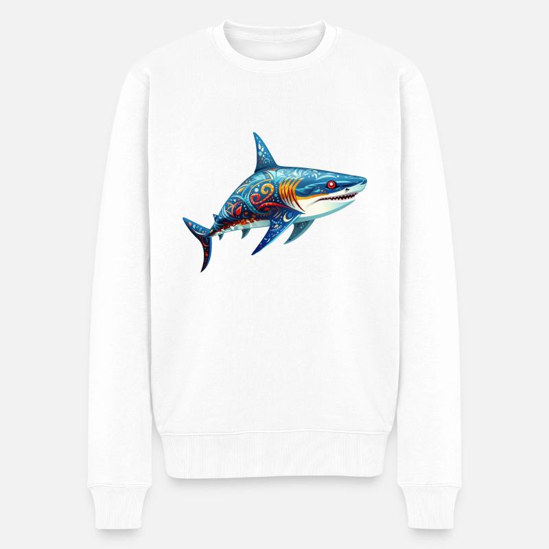 Ankara-Hai - Männer Premium Bio Pullover - Weiß
