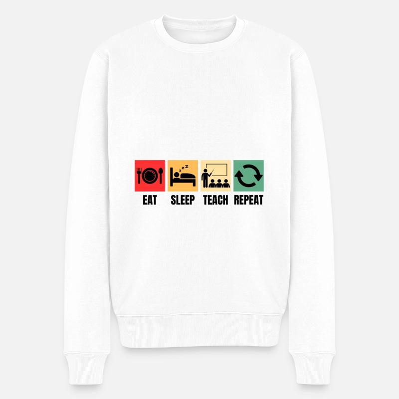 Lehrer Leidenschaft Lehrkraft Humor - Männer Premium Bio Pullover - Weiß