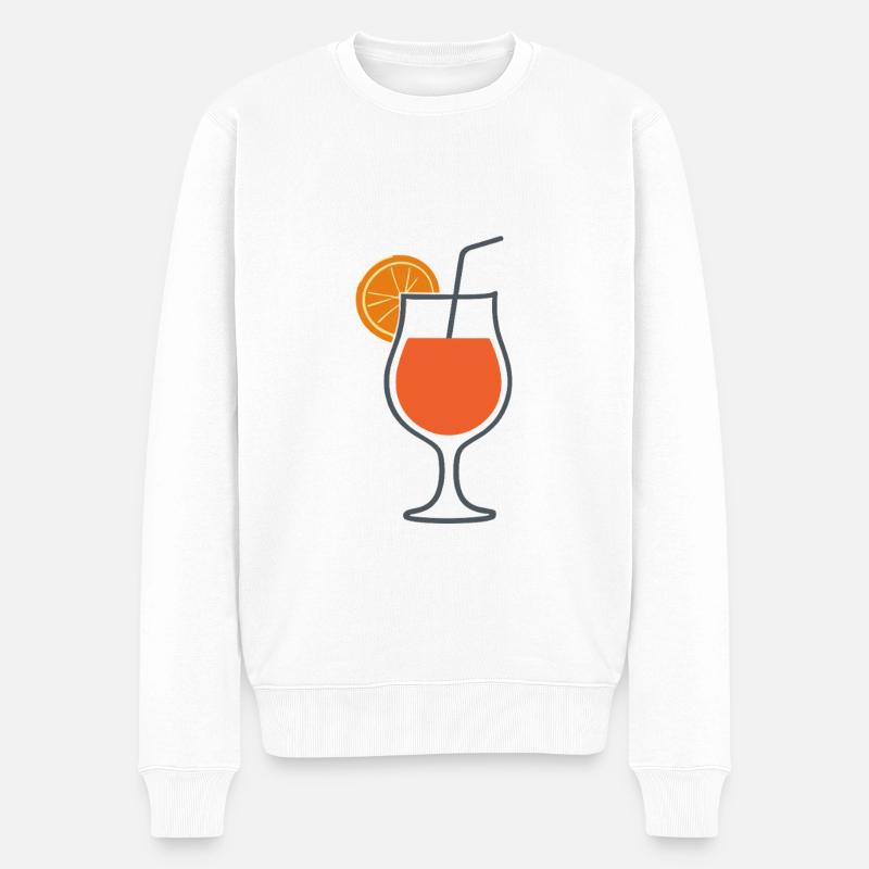 Sommercocktail Illustration - Männer Premium Bio Pullover - Weiß