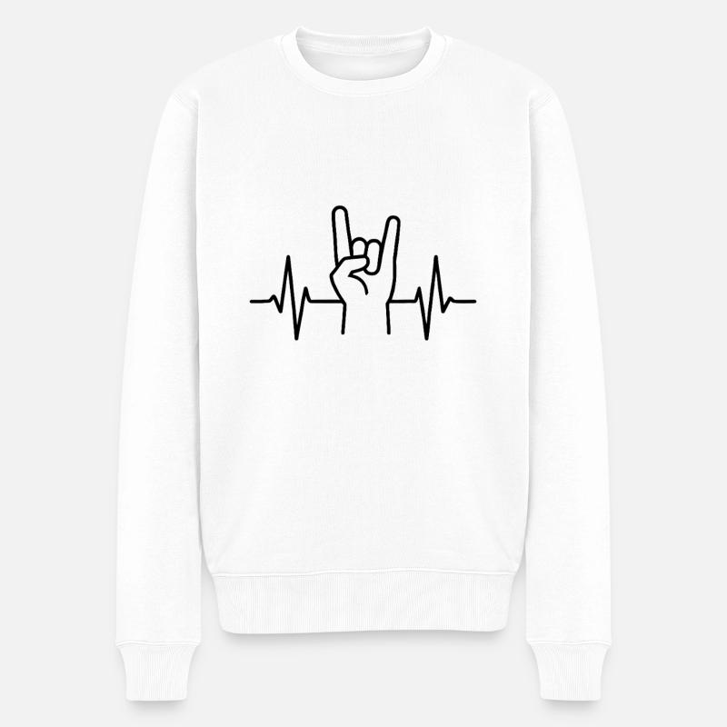 Battement de cœur de Rockhand - Pull Premium bio Homme - blanc