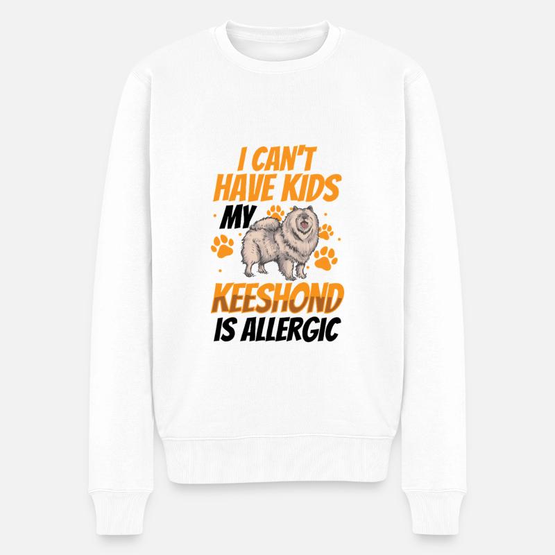 Wolfspitz allergic German Wolfspitz - Men's Premium Organic Jumper - white