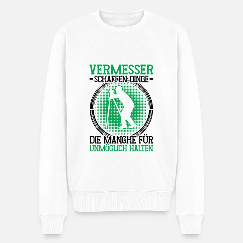 Landvermesser unmöglich Vermesser - Männer Premium Bio Pullover - Weiß