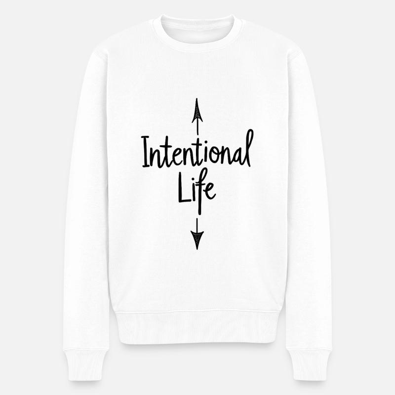 Vie intentionnelle Vie consciente Dictons Dire - Pull Premium bio Homme - blanc