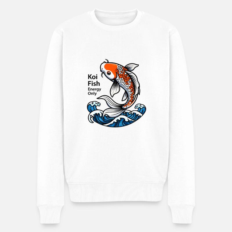 Dicton de poisson Koi - Pull Premium bio Homme - blanc