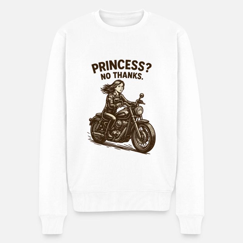 Princesse? Motard non merci - Pull Premium bio Homme - blanc