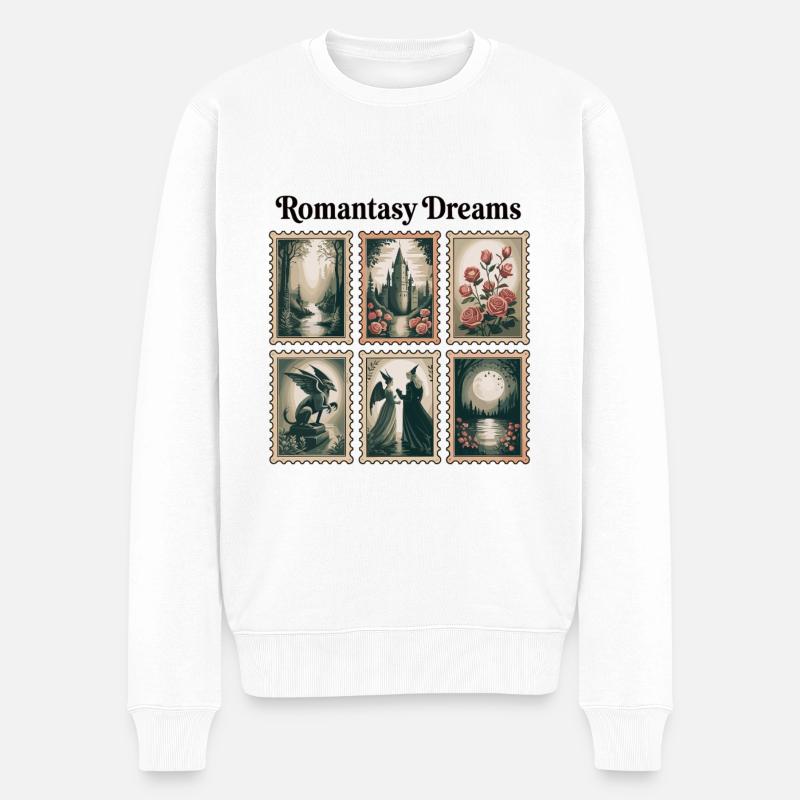 Romantasy Briefmarken-Set - Männer Premium Bio Pullover - Weiß