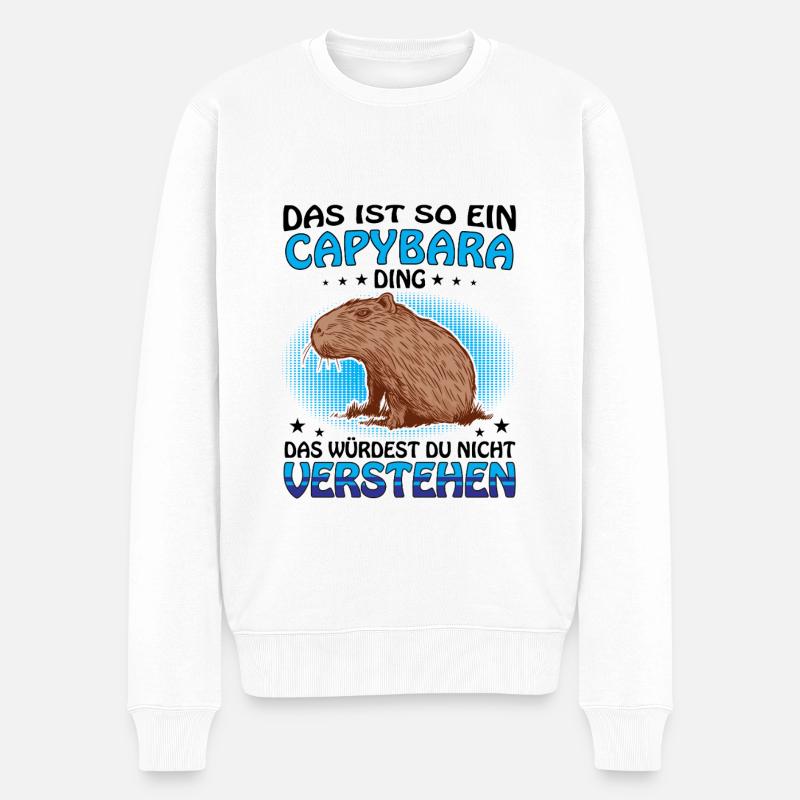 So ein Capybara Ding Wasserschwein - Männer Premium Bio Pullover - Weiß