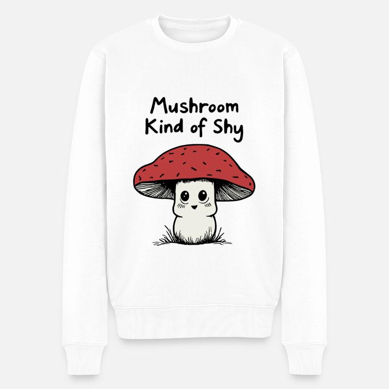 Champignon un peu timide - Pull Premium bio Homme - blanc