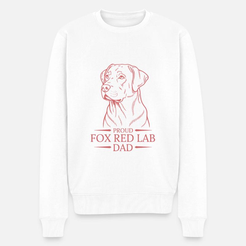 Proud Fox Red Lab Dad - Männer Premium Bio Pullover - Weiß