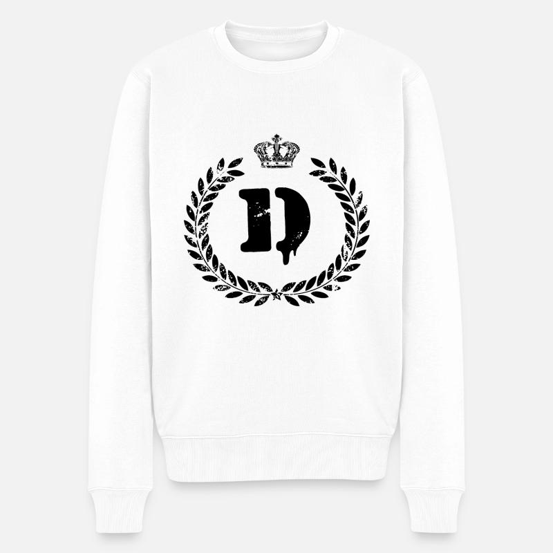 D Buchstabe Wappen - Männer Premium Bio Pullover - Weiß