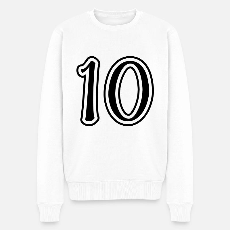 10 Numéro - Pull Premium bio Homme - blanc