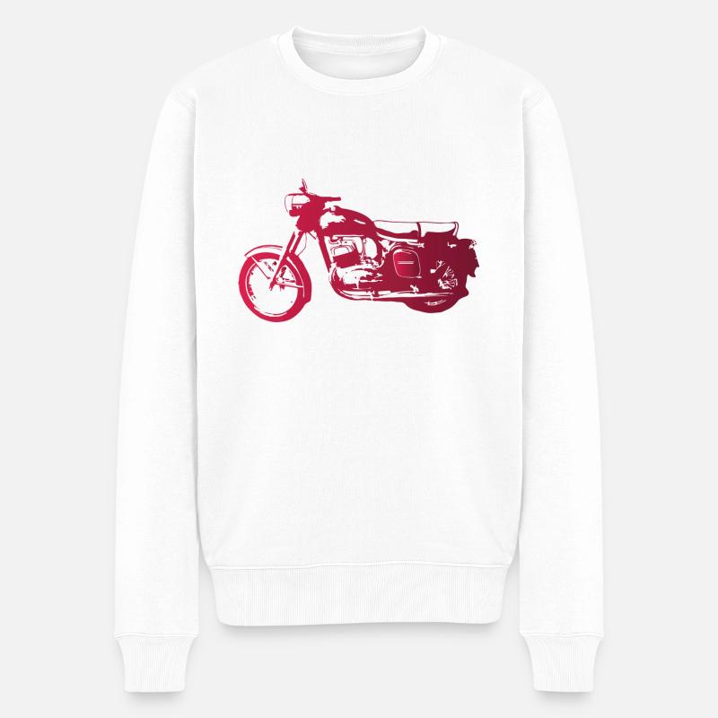 Motorrad Jawa 350 CZ - Männer Premium Bio Pullover - Weiß