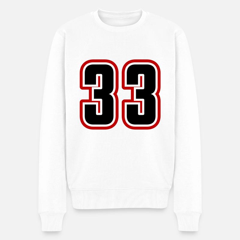 33 Zahl symbol - Männer Premium Bio Pullover - Weiß