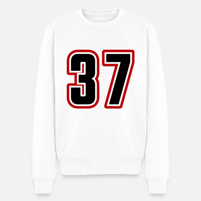 37 symbole de nombre - Pull Premium bio Homme - blanc