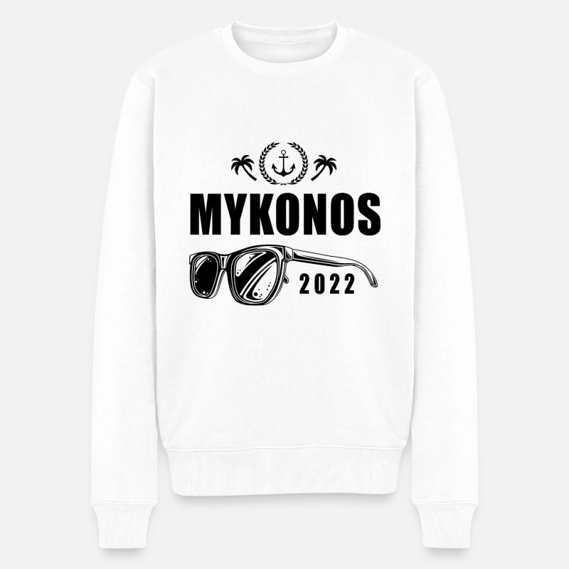 Mykonos 2022 - Männer Premium Bio Pullover - Weiß