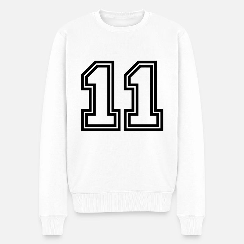 11 Zahl symbol - Männer Premium Bio Pullover - Weiß