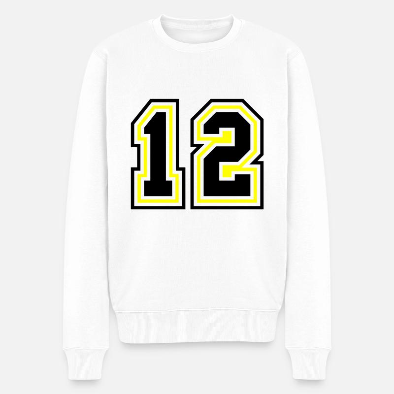 12 Zahl symbol - Männer Premium Bio Pullover - Weiß