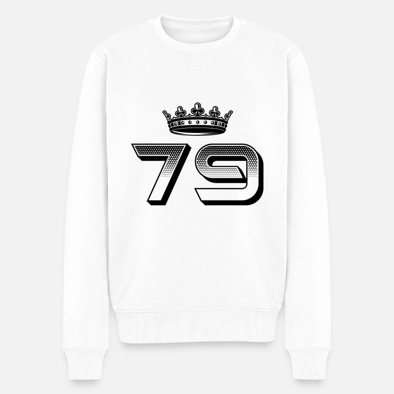 79 Couronne numérique - Pull Premium bio Homme - blanc