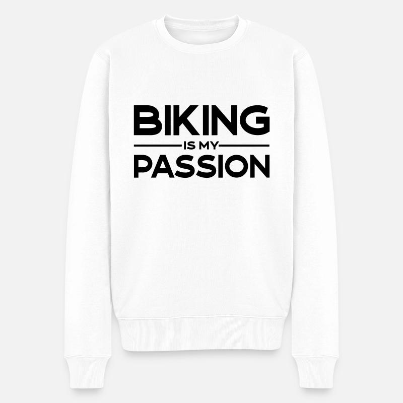 Biking is my passion - Männer Premium Bio Pullover - Weiß