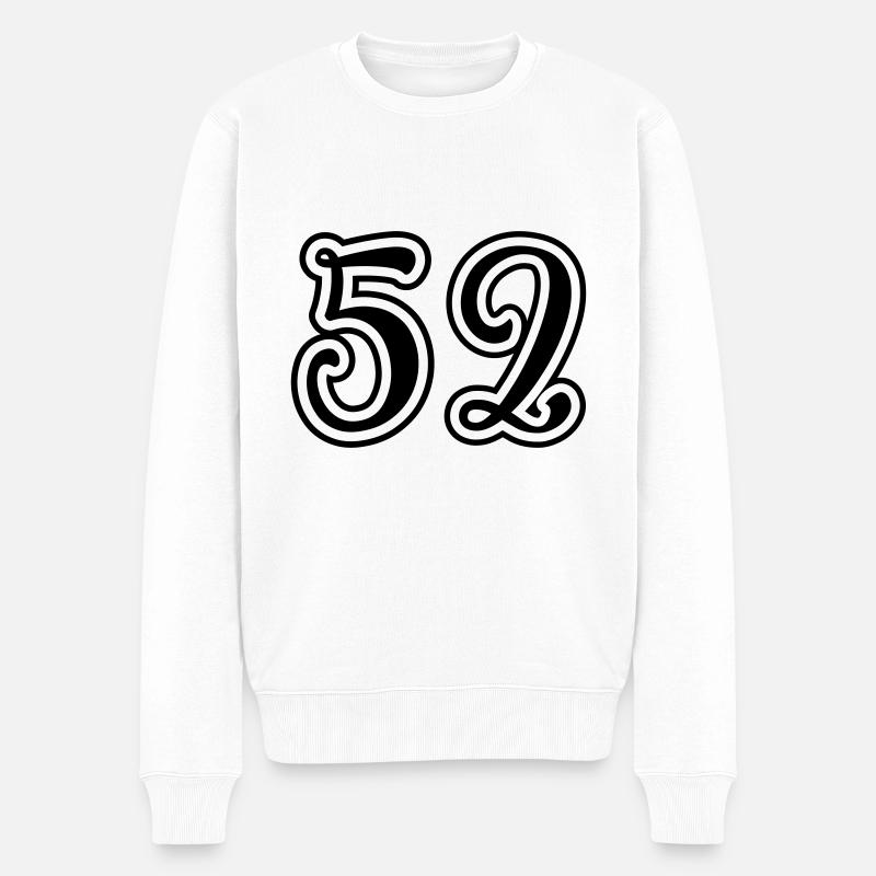 52 Zahl nummer - Männer Premium Bio Pullover - Weiß