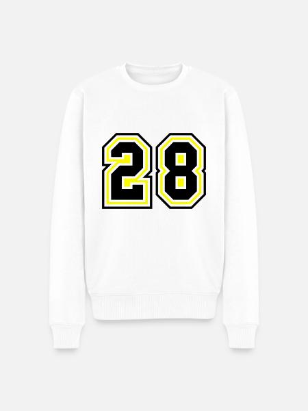 28 Zahl symbol - Männer Premium Bio Pullover - Weiß