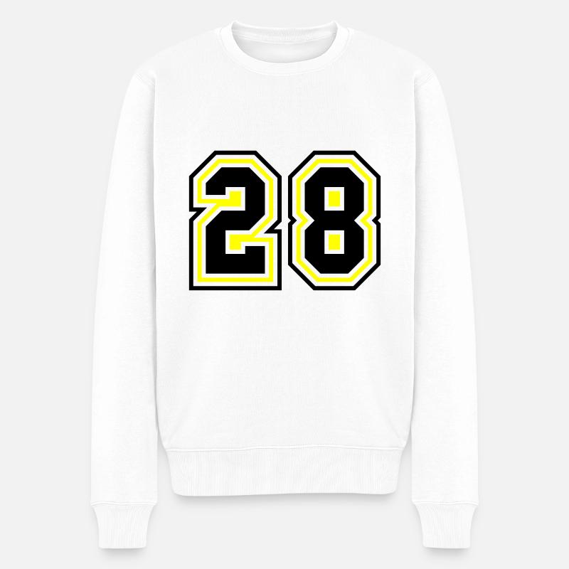 28 Zahl symbol - Männer Premium Bio Pullover - Weiß