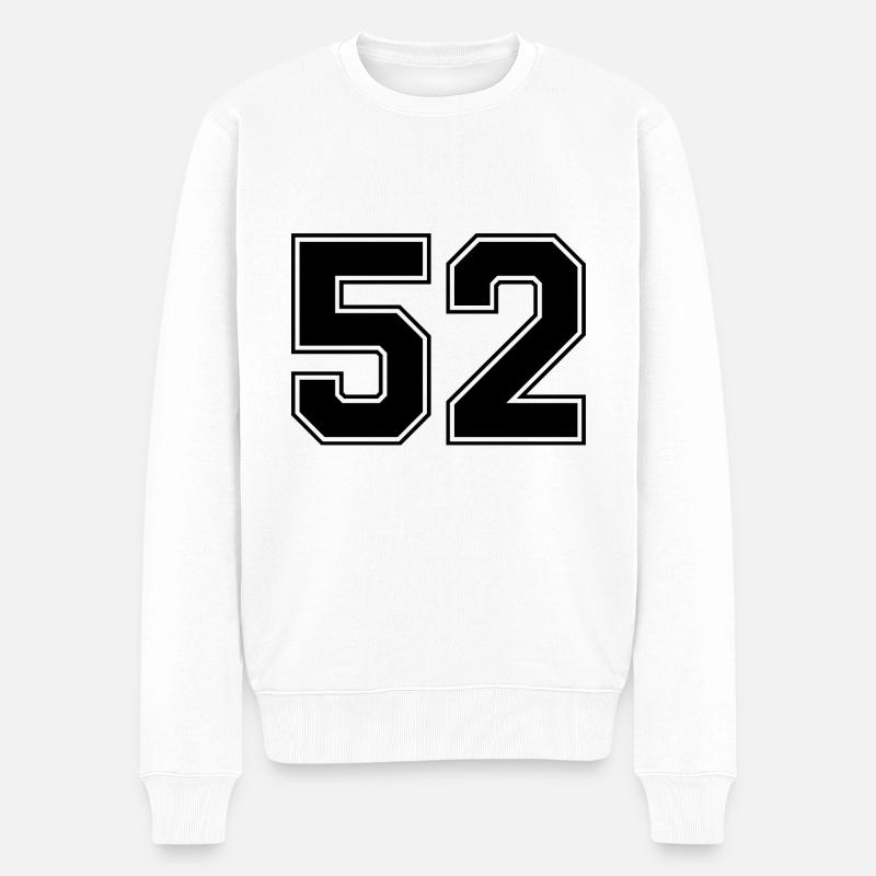 52 Zahl Trikot - Männer Premium Bio Pullover - Weiß