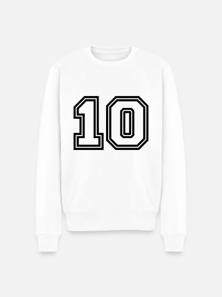 10 Zahl symbol - Männer Premium Bio Pullover - Weiß