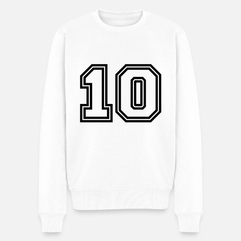 Symbole de 10 chiffres - Pull Premium bio Homme - blanc