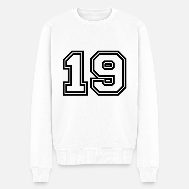 Symbole numérique 19 - Pull Premium bio Homme - blanc